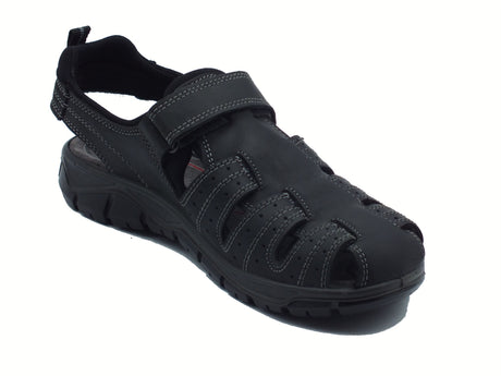 Igi&Co Igi&Co 7645100 Nabuk Ingrassato Nero Sandali per Uomo in pelle con strappo Nero