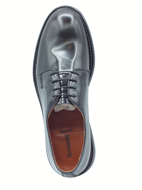 Nero Giardini NeroGiardini E500601U Wembley Nero Scarpe Eleganti per Uomo in pelle abrasivata con lacci Nero