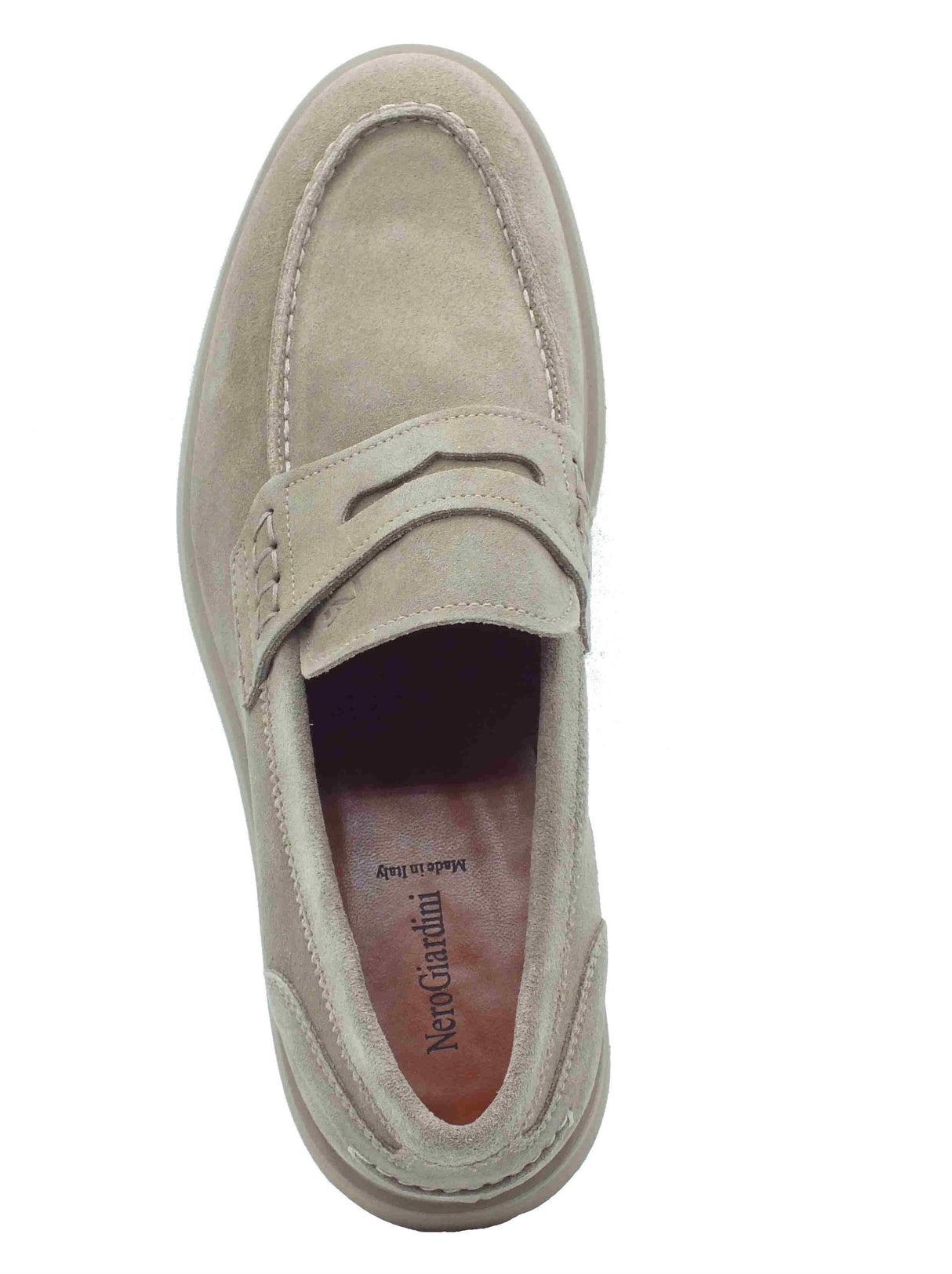 Nero Giardini NeroGiardini E500610U Arold Argilla Mocassini classici ed eleganti per Uomo in nabuk Argilla
