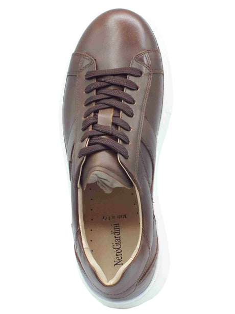 Nero Giardini NeroGiardini E500700U Delavato Beige Sneakers sportive per Uomo in pelle colore marrone Beige