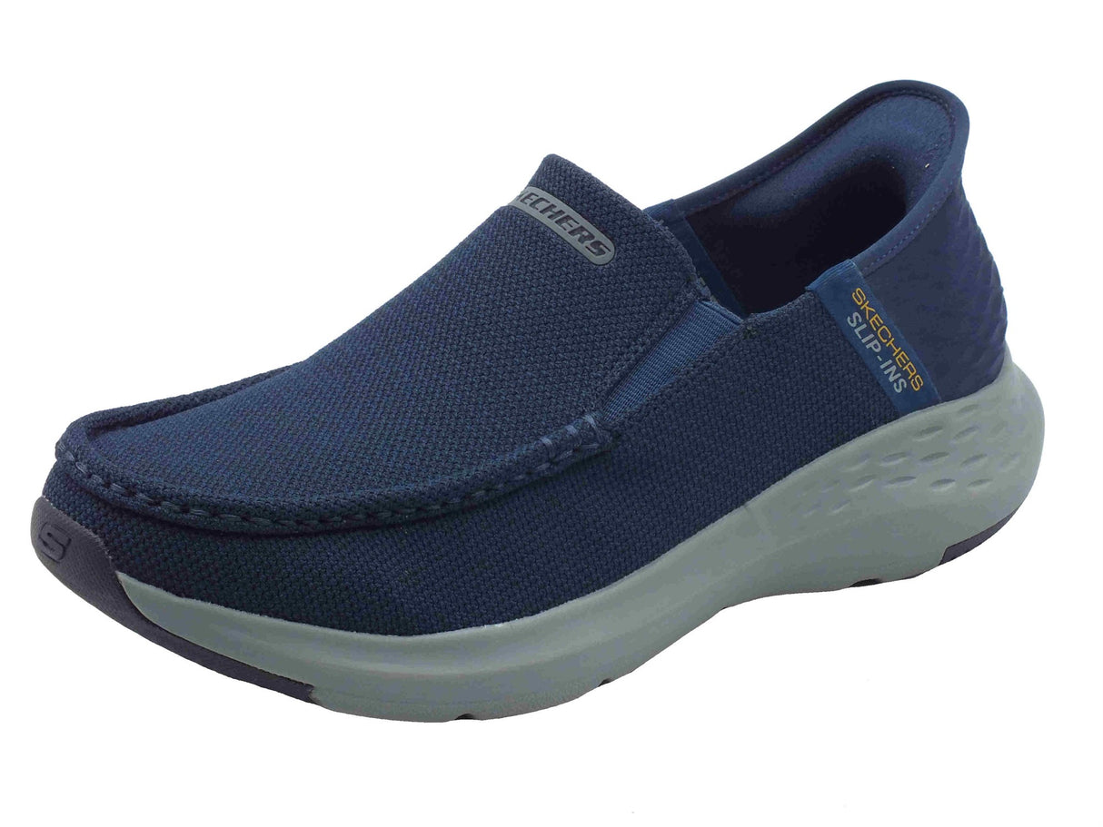 Skechers Skechers Slip-Ins 204804 Parson Ralven Navy Mocassini sportivi per uomo in tessuto blu Navy