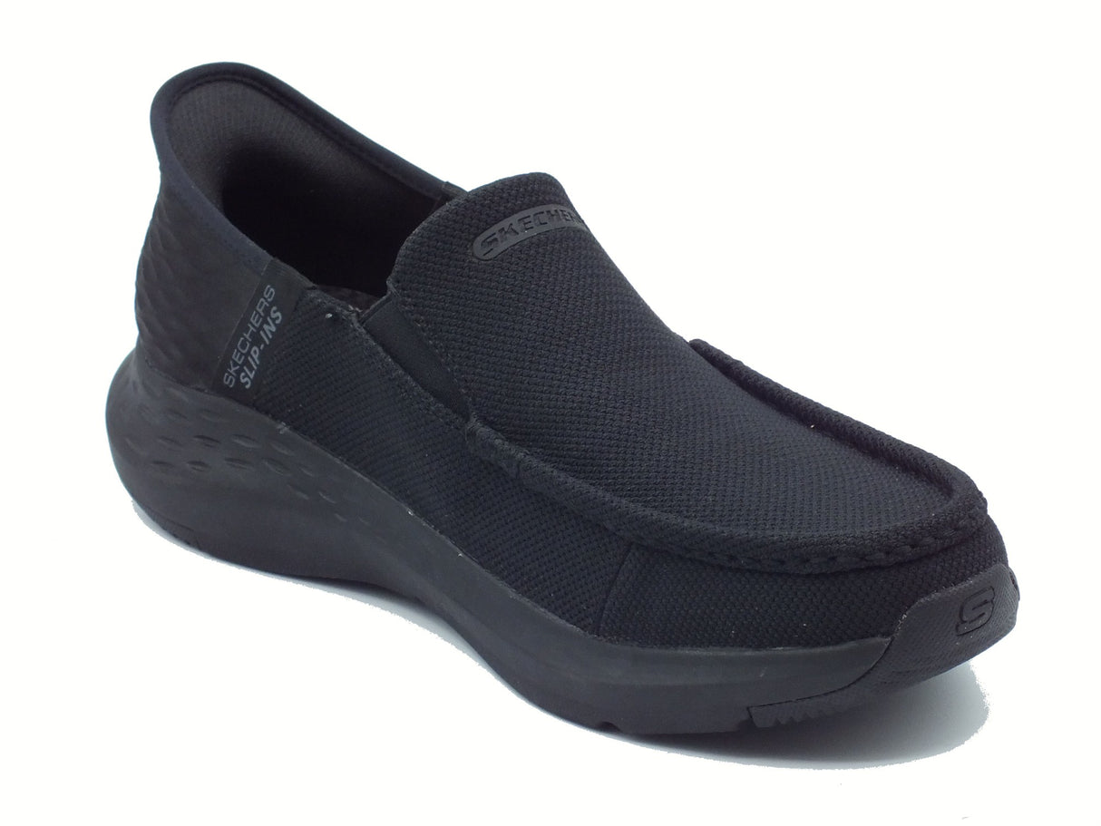 Skechers Skechers Slip-Ins 204804 Parson Ralven Black Mocassini sportivi per uomo in tessuto nero Black