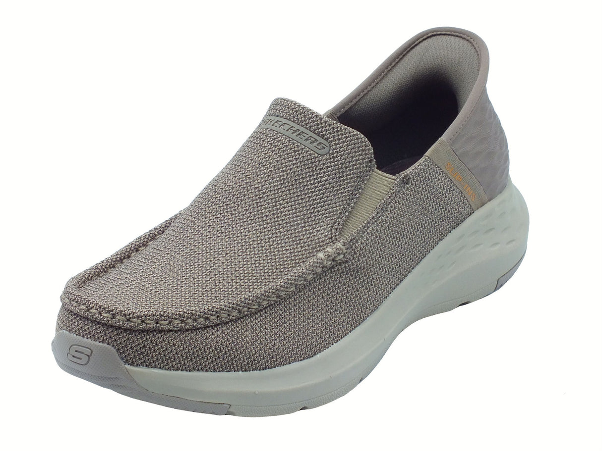 Skechers Skechers Slip-Ins 204804 Parson Ralven Taupe Mocassini sportivi per uomo in tessuto Taupe
