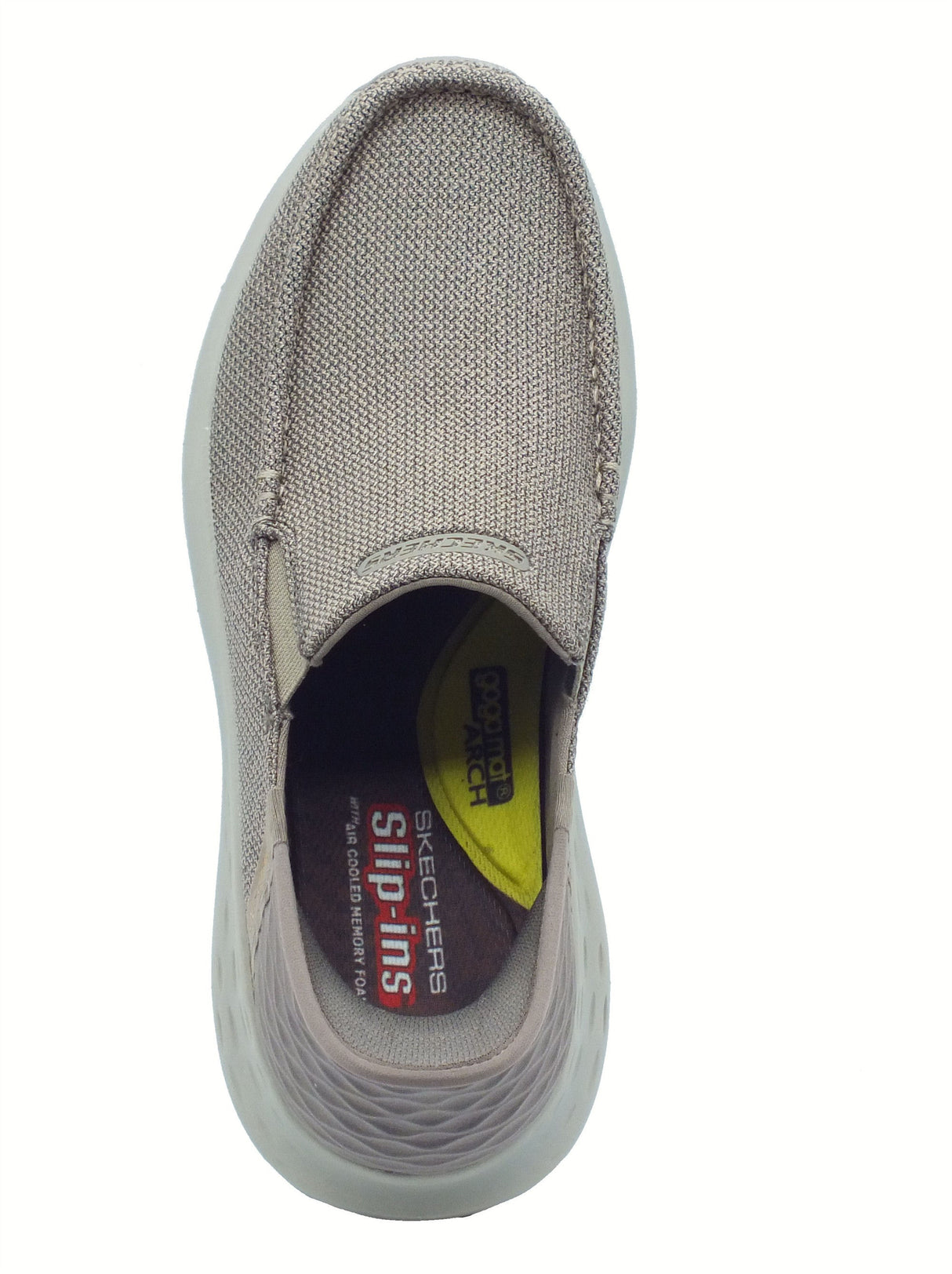 Skechers Skechers Slip-Ins 204804 Parson Ralven Taupe Mocassini sportivi per uomo in tessuto Taupe