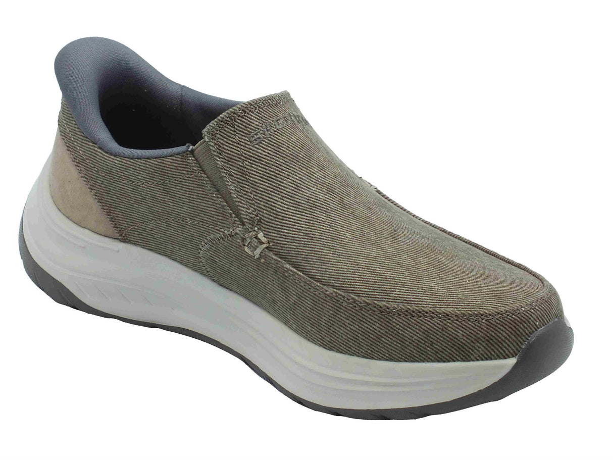 Skechers Skechers Slip-Ins 205356 Decklan Gulliver Taupe Mocassini sportivi per uomo in tessuto Taupe