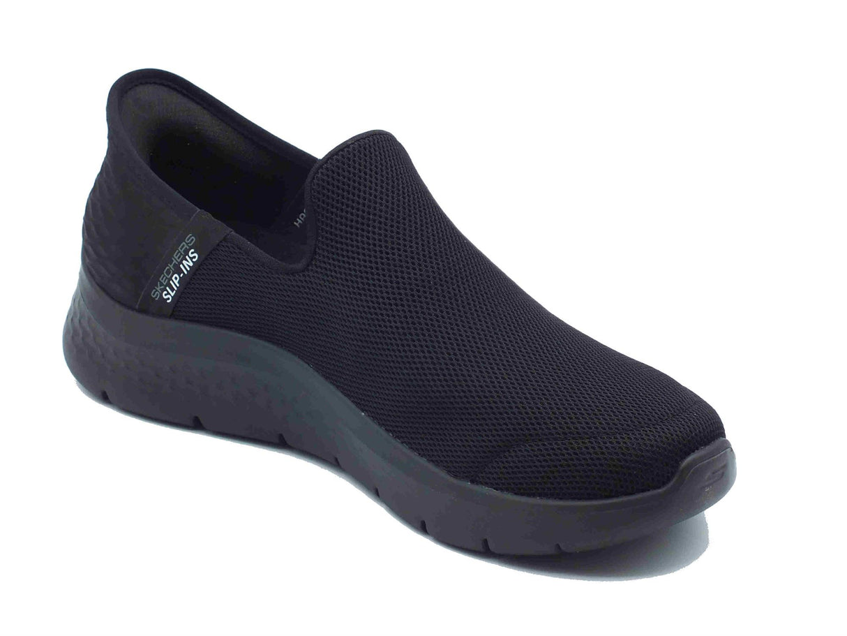Skechers Skechers Slip-Ins 216491 Go Walk Flex No Hands Black Mocassini sportivi per uomo in tessuto nero Black
