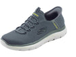 Skechers Skechers Slip-Ins 232457 Summits High Range Charcoal Mocassini sportivi per uomo in tessuto grigio Charcoal