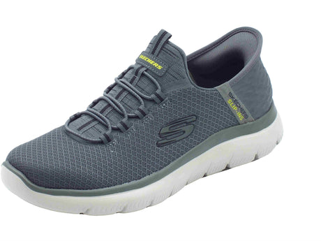 Skechers Skechers Slip-Ins 232457 Summits High Range Charcoal Mocassini sportivi per uomo in tessuto grigio Charcoal