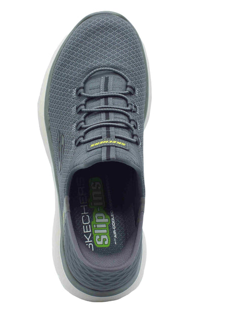 Skechers Skechers Slip-Ins 232457 Summits High Range Charcoal Mocassini sportivi per uomo in tessuto grigio Charcoal