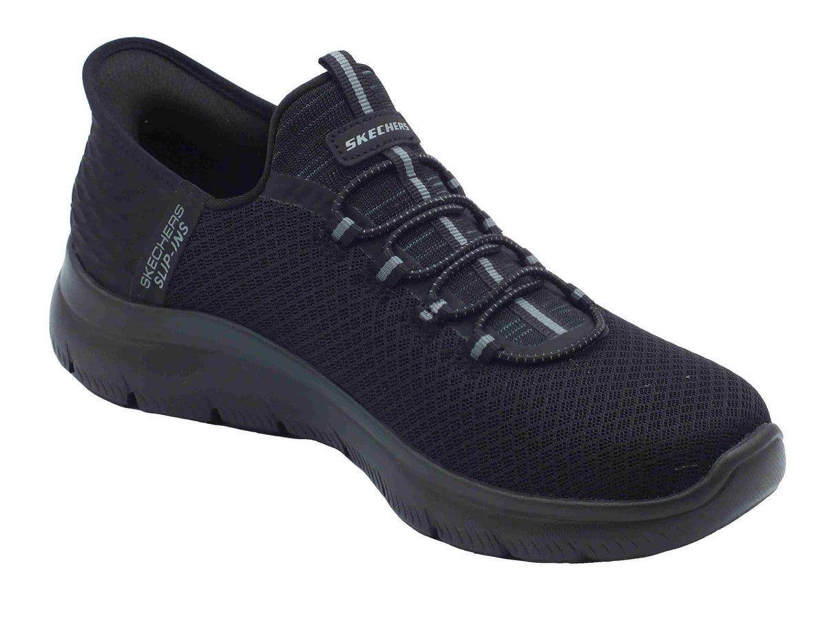 Skechers Skechers Slip-Ins 232457 Summits High Range Black Mocassini sportivi per uomo in tessuto nero Nero
