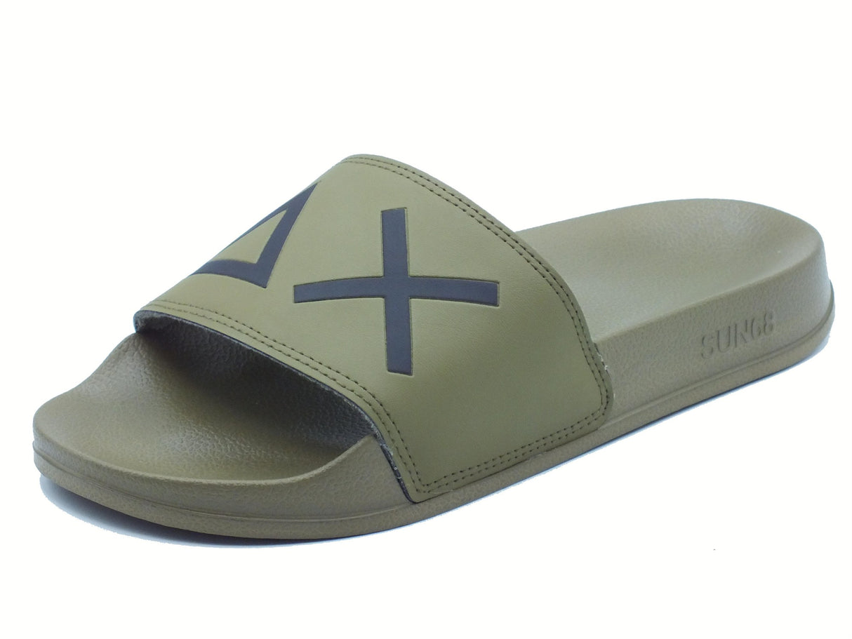 SUN68 SUN68 X35102 Slippers Logo Verdee Ciabatte per Uomo in gomma Verde