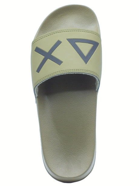 SUN68 SUN68 X35102 Slippers Logo Verdee Ciabatte per Uomo in gomma Verde
