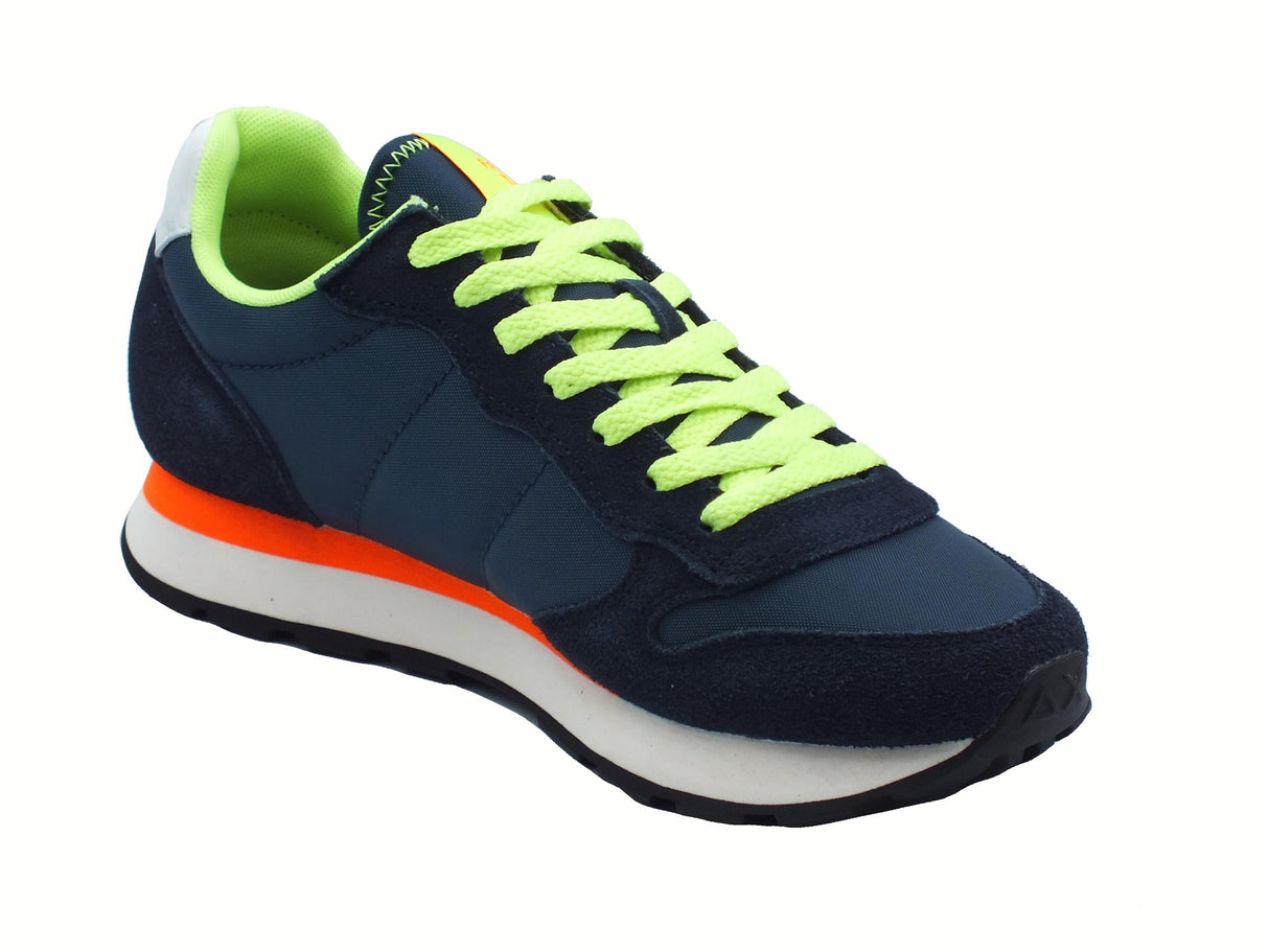 SUN68 SUN68 Z35102 Tom Fluo Navy Blue Scarpe Sportive per Uomo in nabuk e tessuto Navy Blue