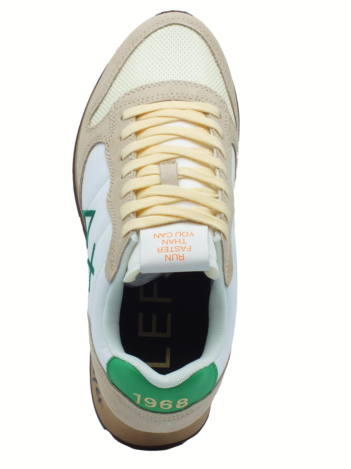SUN68 SUN68 Z35105 Tom Vintage Bianco Panna Verde Scarpe Sportive per Uomo in nabuk e tessuto Bianco Panna