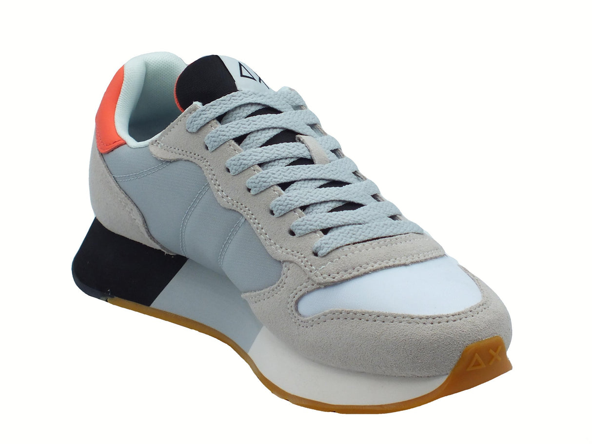 SUN68 SUN68 Z35112 Jaki Bicolor Bianco Grigio Scarpe Sportive per Uomo in pelle, nabuk e tessuto Bianco Grigio