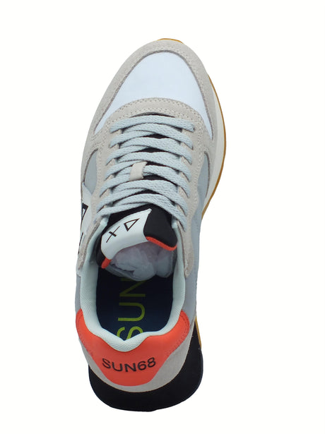 SUN68 SUN68 Z35112 Jaki Bicolor Bianco Grigio Scarpe Sportive per Uomo in pelle, nabuk e tessuto Bianco Grigio
