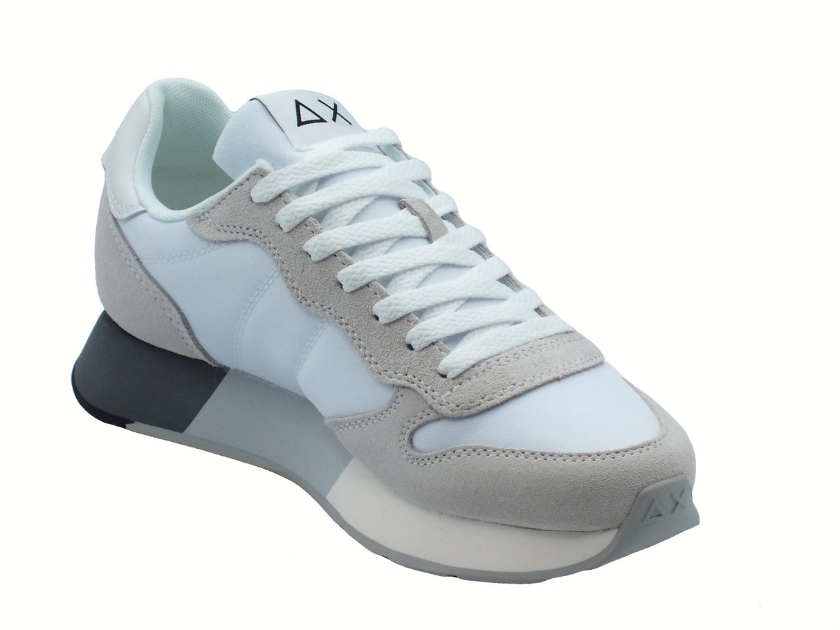 SUN68 SUN68 Z35112 Jaki Bicolor Bianco Scarpe Sportive per Uomo in pelle, nabuk e tessuto Bianco