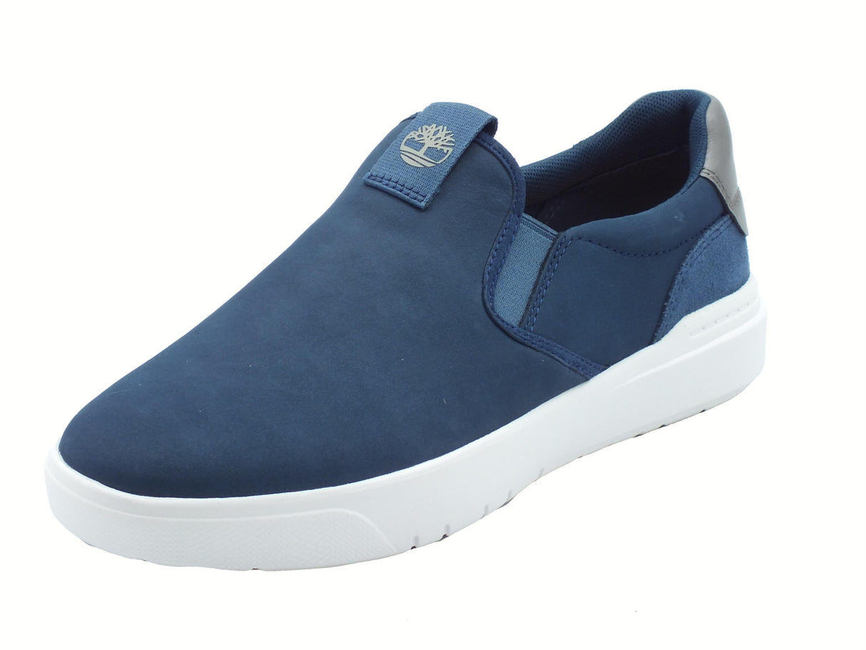 Timberland Timberland 0A293W Seneca Bay Low Slip Dark Denom Mocassini per Uomo in nabuk e tessuto blu