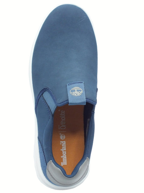 Timberland Timberland 0A293W Seneca Bay Low Slip Dark Denom Mocassini per Uomo in nabuk e tessuto blu
