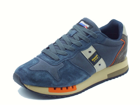 Blauer USA Blauer USA F5QUEENS01 Navy Grey Sneakers Sportive per Uomo in pelle e tessuto Navy Grey