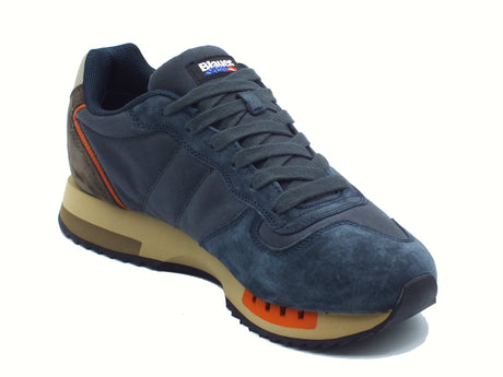 Blauer USA Blauer USA F5QUEENS01 Navy Grey Sneakers Sportive per Uomo in pelle e tessuto Navy Grey