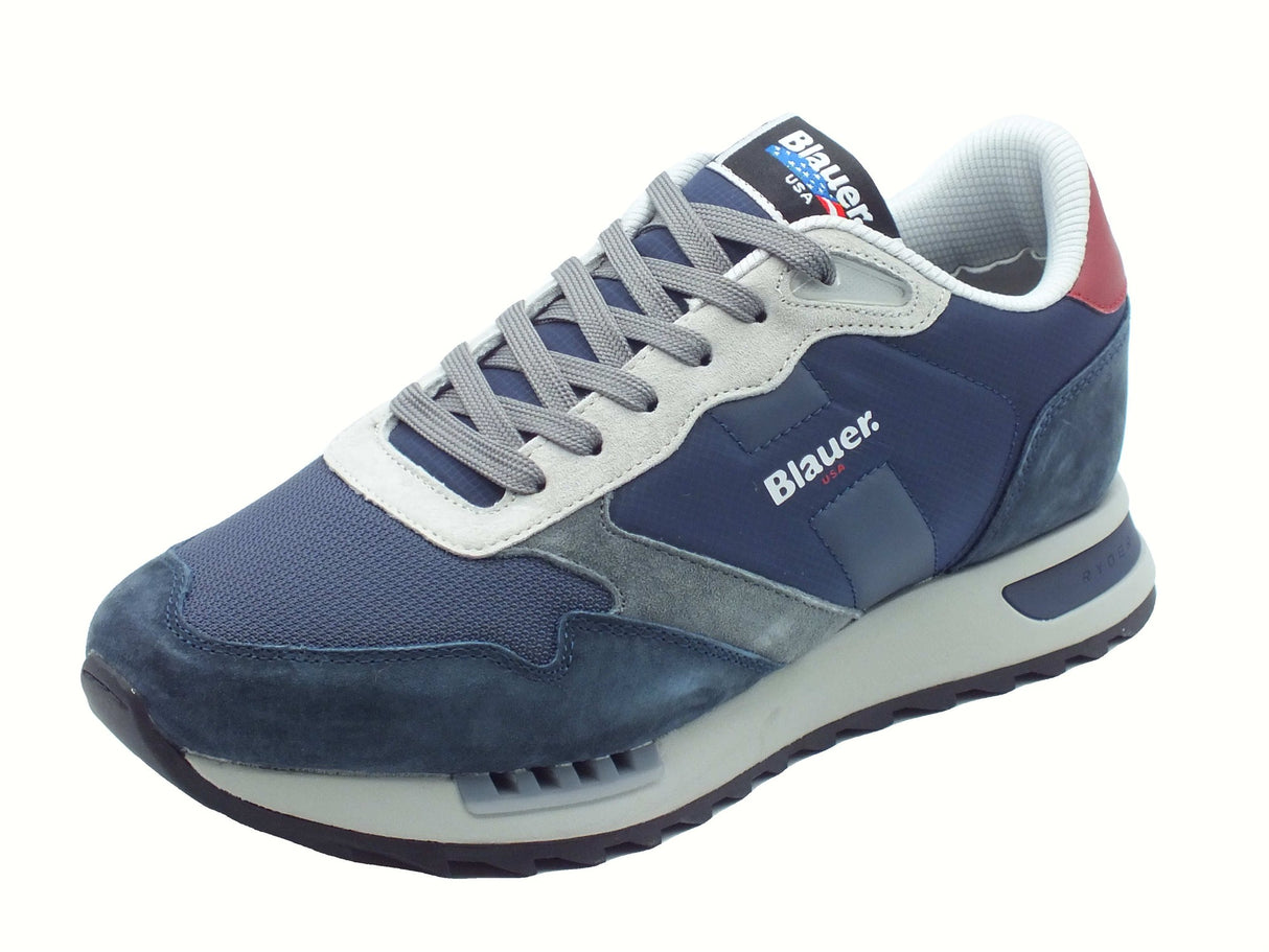 Blauer USA Blauer USA F5RYDER01 Navy Red Sneakers Sportive per Uomo in pelle e tessuto Navy Red