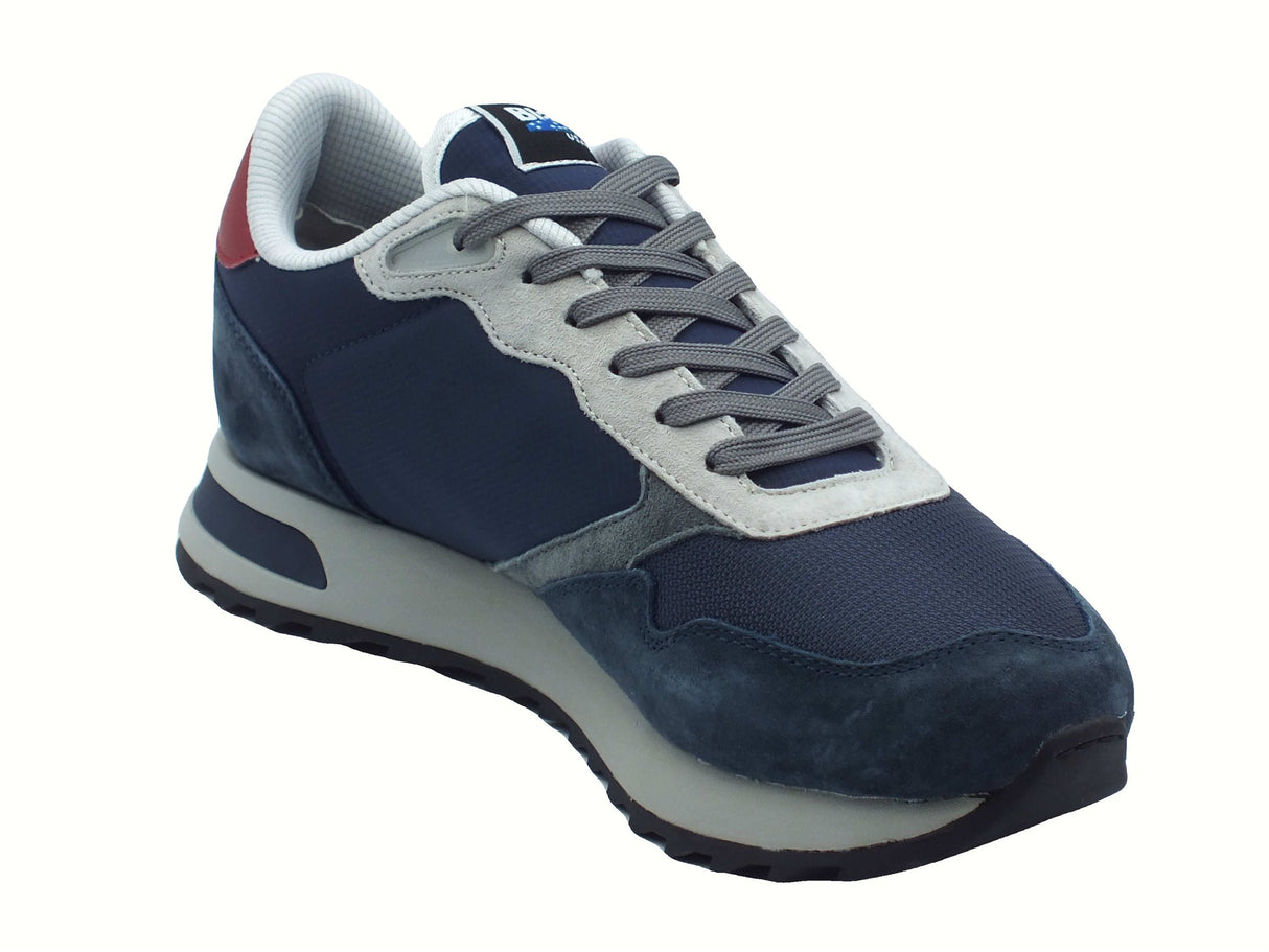 Blauer USA Blauer USA F5RYDER01 Navy Red Sneakers Sportive per Uomo in pelle e tessuto Navy Red