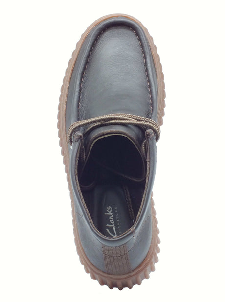 Clarks Clarks Torhill Hi Dark Brown Lea Scarponcini modello Ingegnere per Uomo in pelle testa di moro Brown