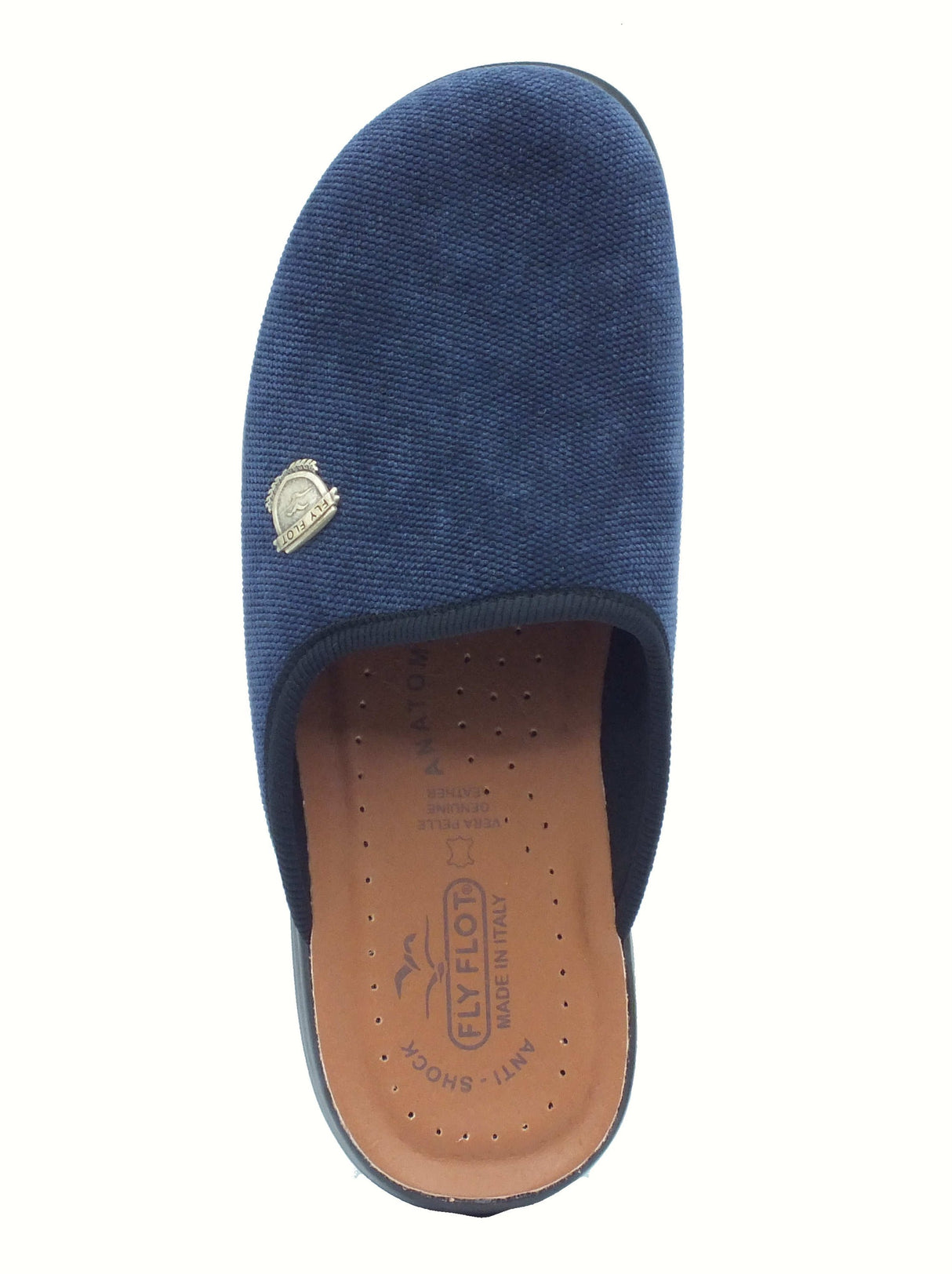 Fly Flot FlyFlot P7 588 ME Acerno Blu Pantofole per Uomo in tessuto con sottopiede in pelle Blu