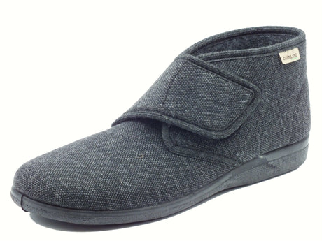 Grunland Grunland EZIO PA1034 Antracite Pantofole chiuse per Uomo in tessuto grigio Antracite