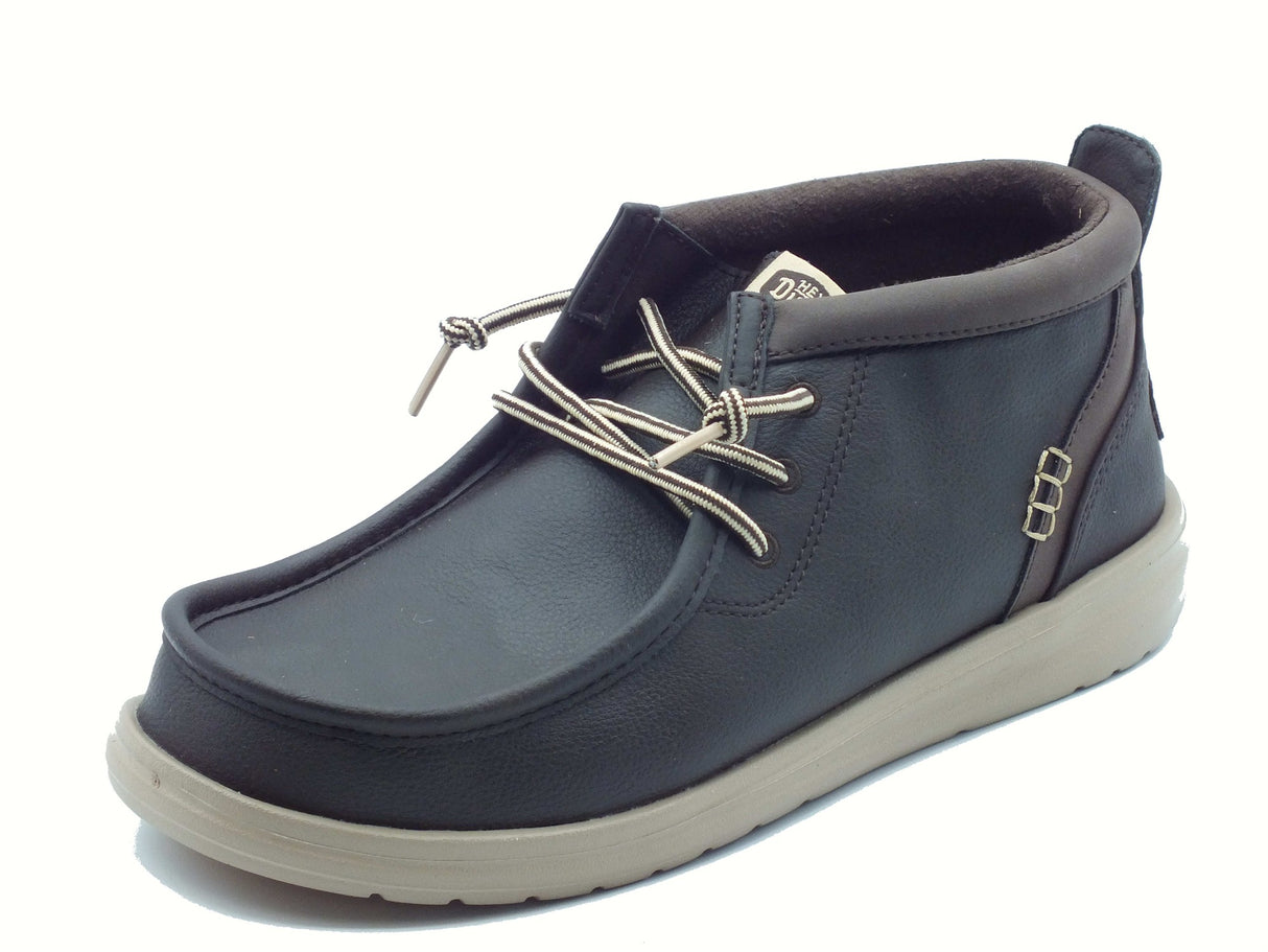 Hey Dude HeyDude 42051 Wally Mid Gripr Classic Brown Scarponcini per Uomo in pelle marrone Wally Mid Gripr Classic B