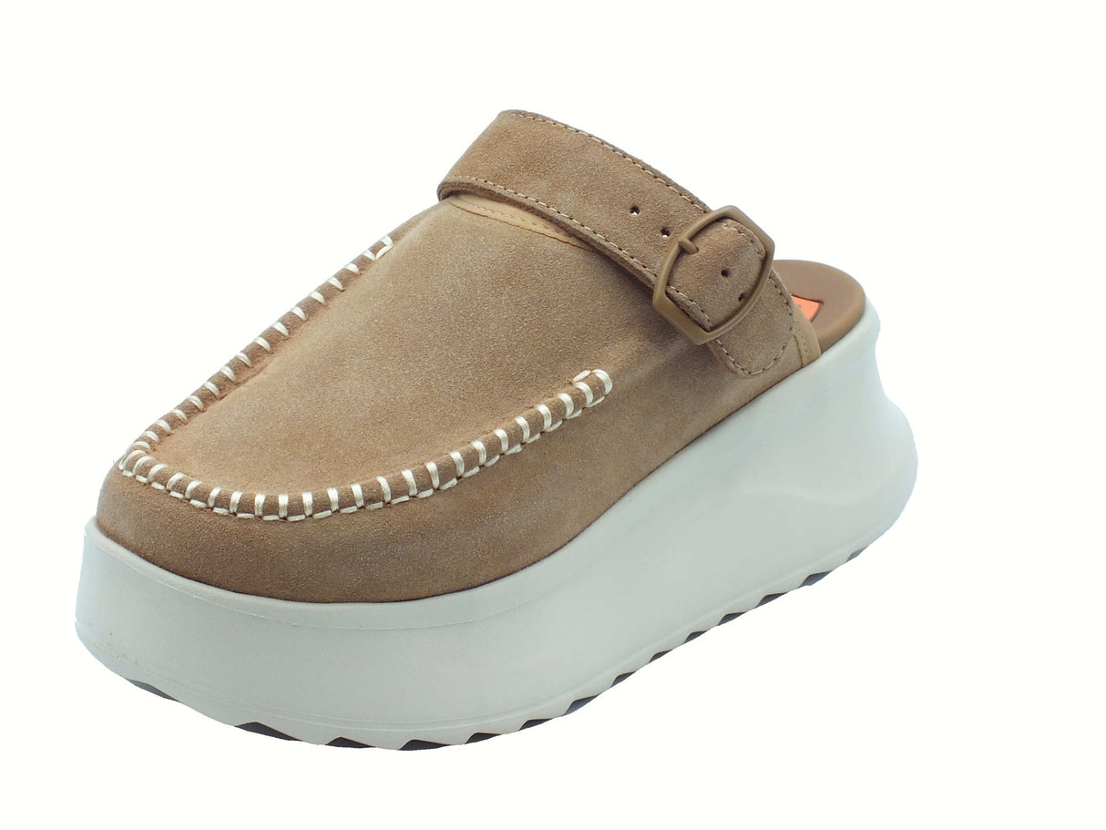 Hey Dude HeyDude 44259 Delray Clog Suede Tan Sabot per Donna in camoscio Tan
