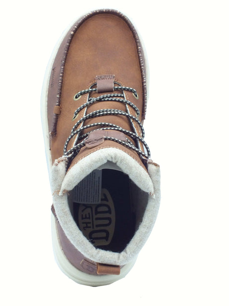 Hey Dude HeyDude 44327 Bradley Classic Tumbled Cognac Scarponcini per Uomo in ecopelle marrone Cognac