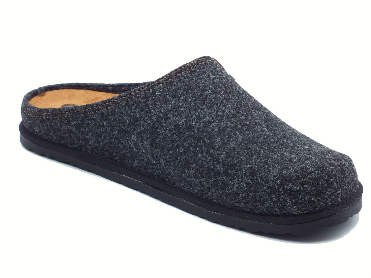 InBlu InBlu SI000025 Grigio Pantofole per Uomo in lana cotta sottopiede scamosciato Grigio