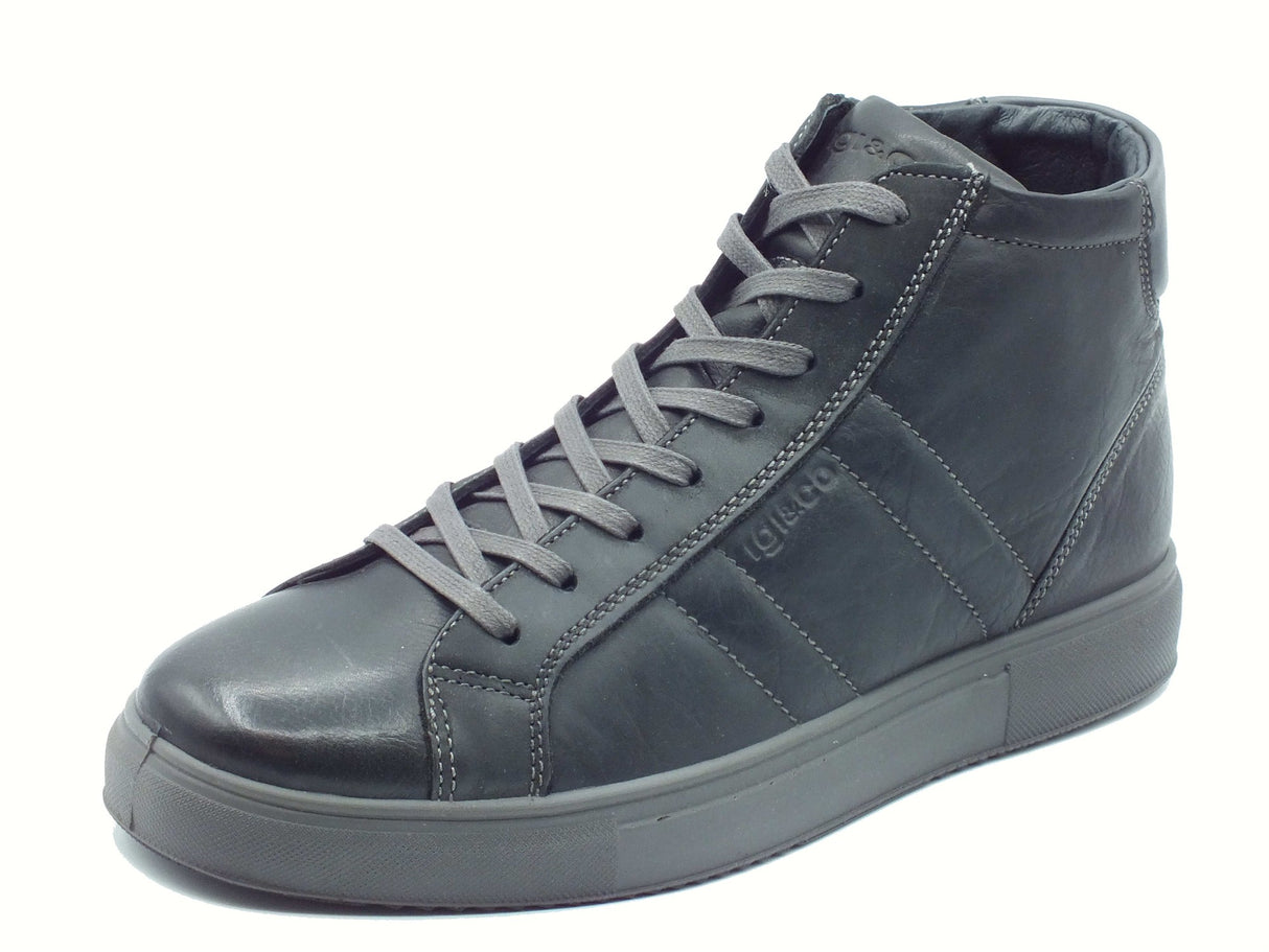 Igi&Co Igi&Co 8635500 Vitello Rag Nero Scarponcini Sneakers per Uomo in pelle Nero