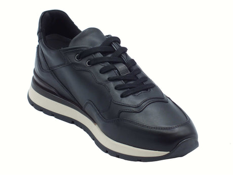 Nero Giardini NeroGiardini I400412U Guanto Nero Sneakers eleganti per Uomo in pelle con lacci Nero