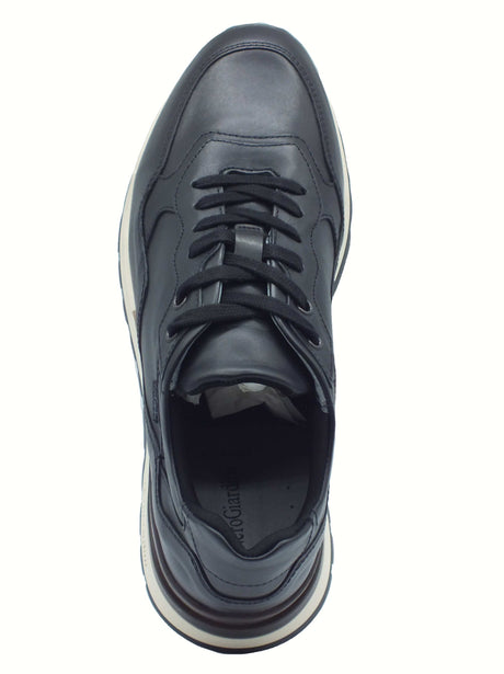 Nero Giardini NeroGiardini I400412U Guanto Nero Sneakers eleganti per Uomo in pelle con lacci Nero