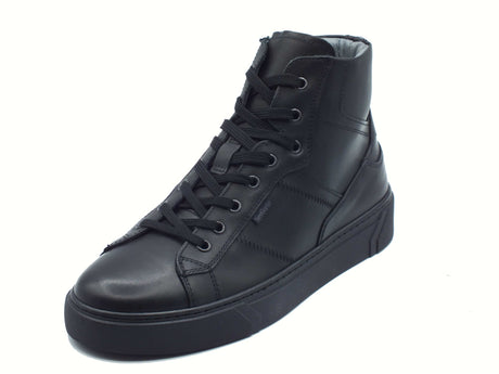Nero Giardini NeroGiardini I400451U Guanto Nero Sneakers sportive per Uomo in pelle lacci e lampo Nero
