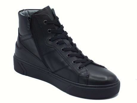 Nero Giardini NeroGiardini I400451U Guanto Nero Sneakers sportive per Uomo in pelle lacci e lampo Nero