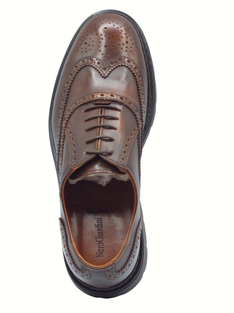 Nero Giardini NeroGiardini I500821 Delavato Beige Scarpe eleganti per Uomo in pelle duilio Testa moro Delavato Beige