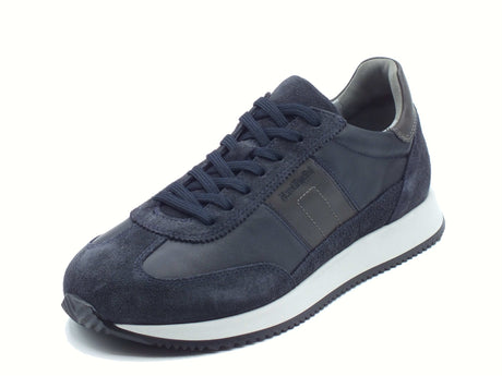Nero Giardini NeroGiardini I500901U Arold Blu Sneakers per Uomo in pelle e nabuk con lacci Arold Blu