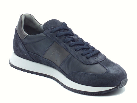 Nero Giardini NeroGiardini I500901U Arold Blu Sneakers per Uomo in pelle e nabuk con lacci Arold Blu