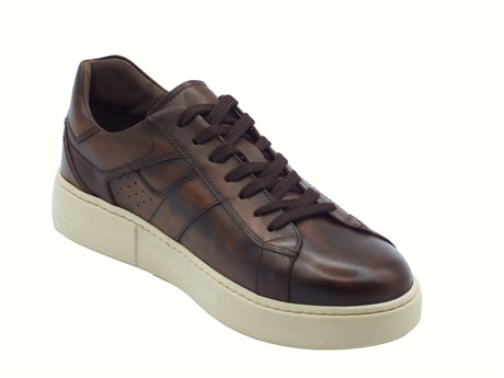 Nero Giardini NeroGiardini I500971U Delavato Beige Sneakers Sportive per Uomo in pelle Testa moro con lacci Beige