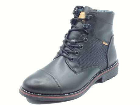 Pikolinos Pikolinos 8156 York Black Scarponcini per Uomo in pelle nera con lampo e lacci Black