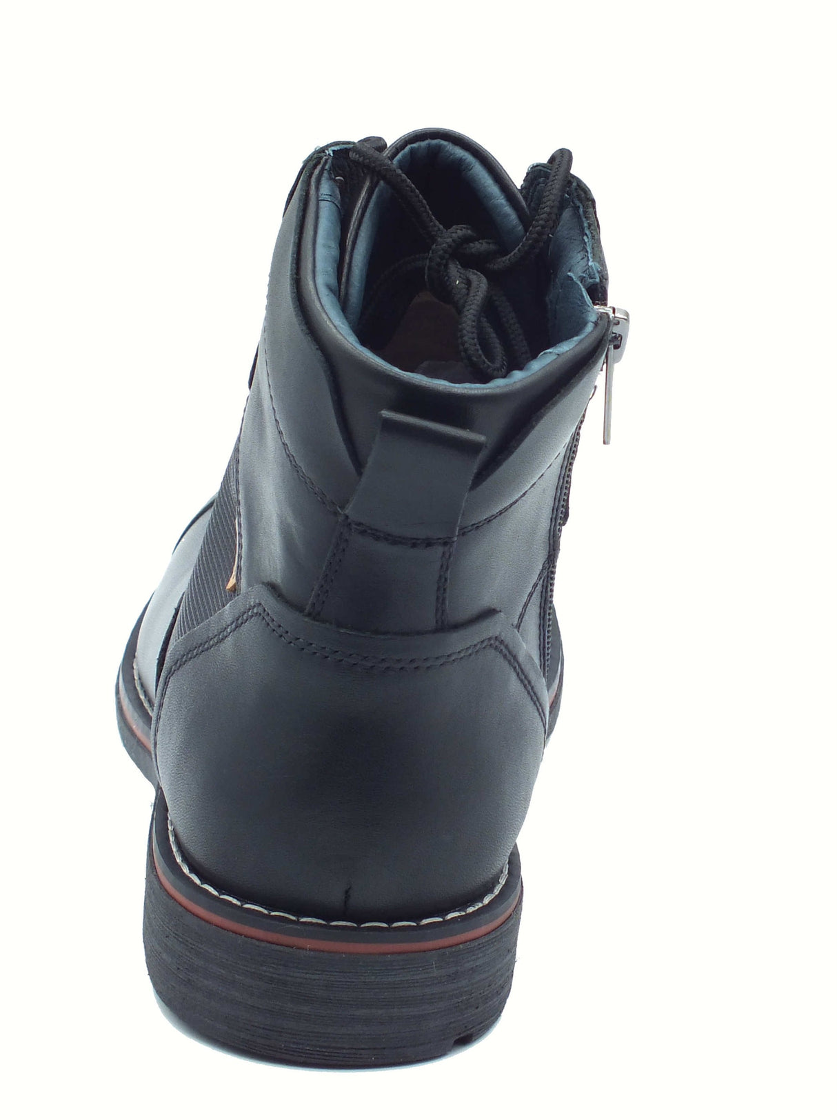 Pikolinos Pikolinos 8156 York Black Scarponcini per Uomo in pelle nera con lampo e lacci Black