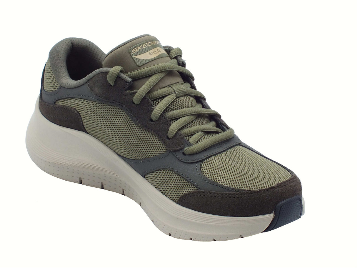 Skechers Skechers 232702 Arch-Fit The Keep Olive Scarpe Sportive per Uomo in tessuto verde Olive