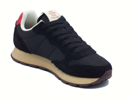 SUN68 SUN68 Z45105 Tom Vintage Nero Scarpe Sportive per Uomo in tessuto e camoscio Nero