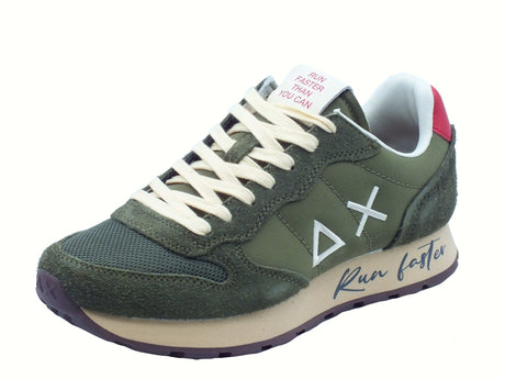 SUN68 SUN68 Z45105 Tom Vintage Militare Scuro Scarpe Sportive per Uomo in tessuto e camoscio Militare Scuro