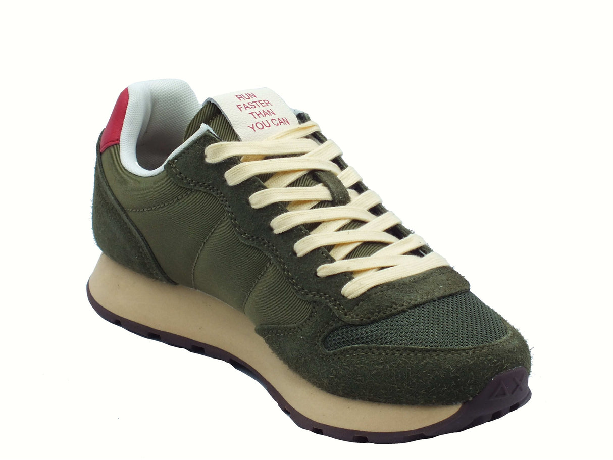 SUN68 SUN68 Z45105 Tom Vintage Militare Scuro Scarpe Sportive per Uomo in tessuto e camoscio Militare Scuro