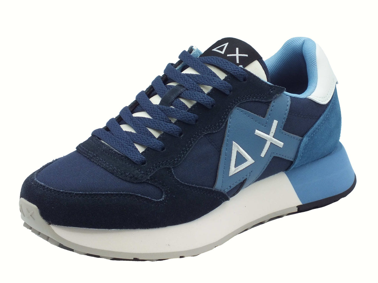 SUN68 SUN68 Z45113 Jaki Solid Navy Blue Scarpe Sportive per Uomo in nabuk e tessuto Navy Blue